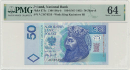 50 złotych 1994 - AC - PMG 64 - bardzo rzadka seria