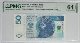 50 złotych 2017 - AW - PMG 64 EPQ