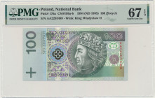 100 złotych 1994 - AA - PMG 67 EPQ 2-ga nota