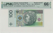 100 złotych 1994 - YB - PMG 66 EPQ - seria zastępcza