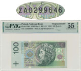 100 złotych 1994 - ZA - PMG 55 - seria zastępcza TDLR -