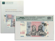 20 złotych 2015 - 1050 rocznica chrztu Polski - PMG 69 EPQ 2-ga nota