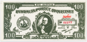 Solidarność, cegiełka 100 złotych 1986 - Ser. N 7 - Brat Albert -