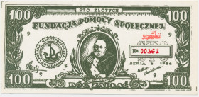 Solidarność, cegiełka 100 złotych 1986 - Ser. S 9 - Brat Albert -