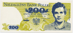 Solidarność, cegiełka 200 złotych 1986 - Bujak -