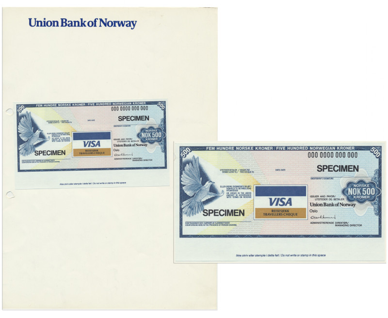 Norwegia, Union Bank of Norway, wzór czeku bankowego &nbsp; 

silver germany