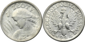 Kobieta i kłosy, 1 złoty Paryż 1924