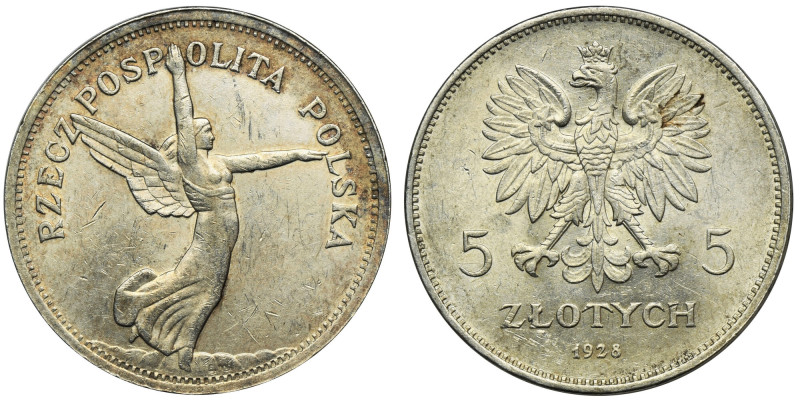 Nike, 5 złotych Bruksela 1928 - ŁADNA Bardzo ładna Nike.&nbsp; Znakomity, prakty...