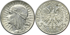 Głowa Kobiety, 5 złotych Warszawa 1933