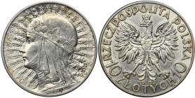 Głowa Kobiety, 10 złotych Londyn 1932