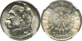 Piłsudski, 5 złotych 1934 - NGC MS60