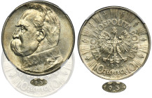 Piłsudski, 10 złotych 1934 - NGC AU58 - RZADKIE