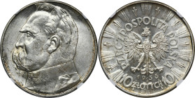 Piłsudski, 10 złotych 1936 - NGC MS63