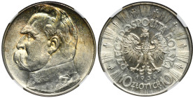 Piłsudski, 10 złotych 1936 - NGC MS60