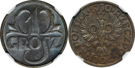 1 grosz 1930 - NGC MS63 BN