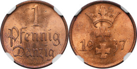 Free City of Danzig, 1 pfennig 1937 - NGC MS63 RD