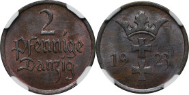 Free City of Danzig, 2 pfennige 1923 - NGC MS64 BN