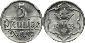 Free City of Danzig, 5 pfennige 1923 - NGC MS65