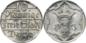 Free City of Danzig, 10 pfennige 1923 - NGC MS63