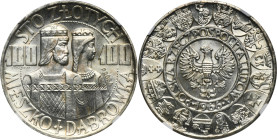 PRÓBA, 100 złotych 1966 Mieszko i Dąbrówka - NGC MS64