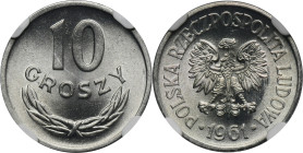 10 groszy 1961 - NGC MS67 2-ga nota