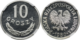 10 groszy 1980 - NGC PF66 ULTRA CAMEO - LUSTRZANKA