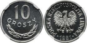 10 groszy 1981 - NGC PF67 CAMEO - LUSTRZANKA
