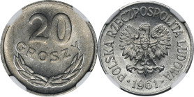 20 groszy 1961 - NGC MS66 2-ga nota