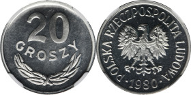 20 groszy 1980 - NGC PF66 CAMEO - LUSTRZANKA