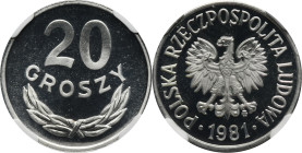 20 groszy 1981 - NGC PF67 ULTRA CAMEO - LUSTRZANKA 2-ga nota