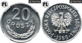 20 groszy 1985 - NGC MS66 PROOF LIKE - jak lustrzanka MAX