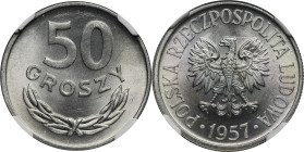 50 groszy 1957 - NGC MS66