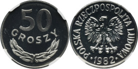 50 groszy 1982 - NGC PF68 CAMEO - LUSTRZANKA 2-ga nota