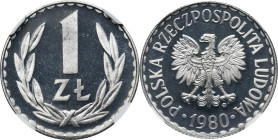 1 złoty 1980 - NGC PF67 ULTRA CAMEO - LUSTRZANKA
