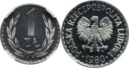 1 złoty 1980 - NGC PF66 CAMEO - LUSTRZANKA