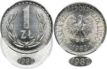1 złoty 1982 - NGC MS65 - RZADKI, wąska data