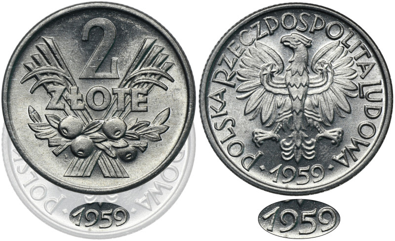 2 złote 1959 Jagody - NAJRZADSZY ROCZNIK Najrzadsza ze wszystkich dwuzłotówek PR...