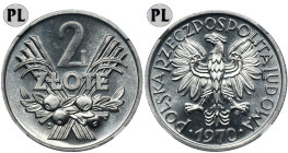 2 złote 1970 Jagody - NGC MS67 PROOF LIKE - jak lustrzanka 2-ga nota