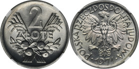 2 złote 1971 Jagody - NGC MS66 2-ga nota