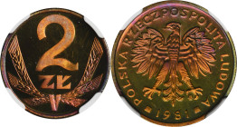 2 złote 1981 - NGC PF66 CAMEO - LUSTRZANKA