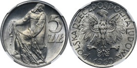 5 złotych 1960 Rybak - NGC MS65