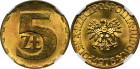 5 złotych 1976 - NGC MS66 2-ga nota