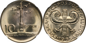 10 złotych 1965 Duża kolumna - NGC MS65