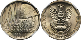 10 złotych 1968 XXV lat Ludowego Wojska Polskiego - NGC MS68 2-ga nota