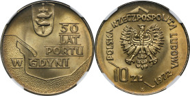 10 złotych 1972 50 Lat Portu w Gdyni - NGC MS66 2-ga nota