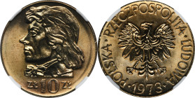 10 złotych 1973 Kościuszko - NGC MS66 2-ga nota