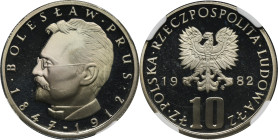 10 złotych 1982 Bolesław Prus - NGC PF67 ULTRA CAMEO - LUSTRZANKA