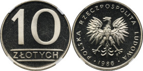 10 złotych 1986 - NGC PF67 ULTRA CAMEO - LUSTRZANKA