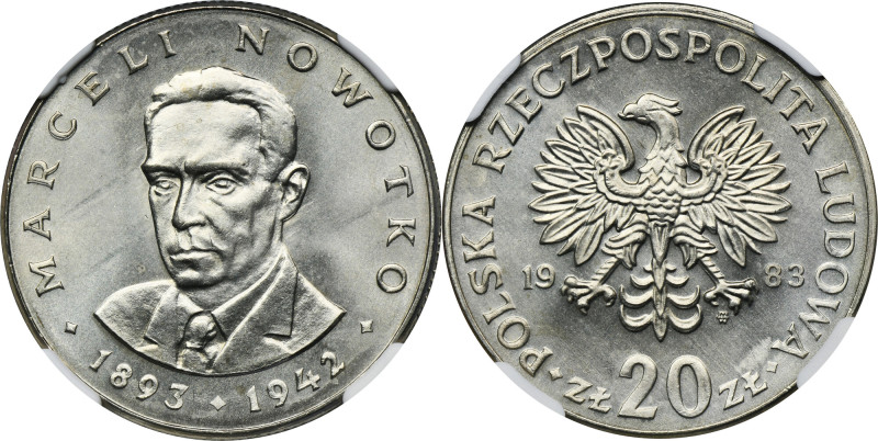 20 złotych 1983 Nowotko - NGC MS65 &nbsp; Rzadki, niskonakładowy rocznik.&nbsp; ...