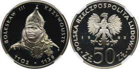 50 złotych 1982 Bolesław III Krzywousty - NGC PF68 ULTRA CAMEO - LUSTRZANKA